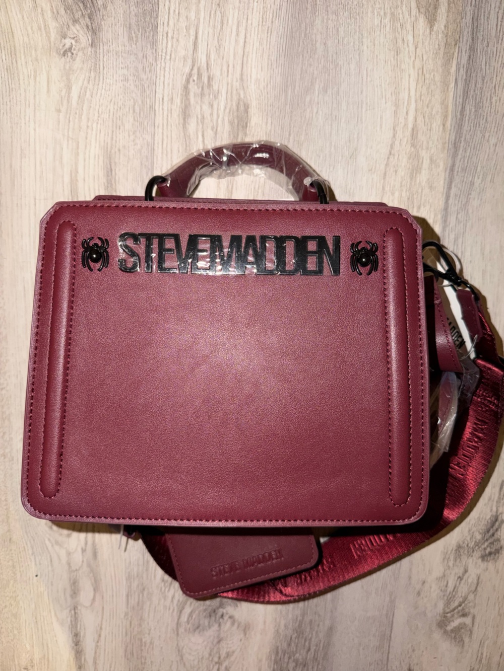 Steve Madden Halloween Bevelyn Spider Bloodstone Crossbody Satchel Purse